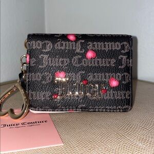 Juicy Couture Brown Wallet with Pink Hearts Accent